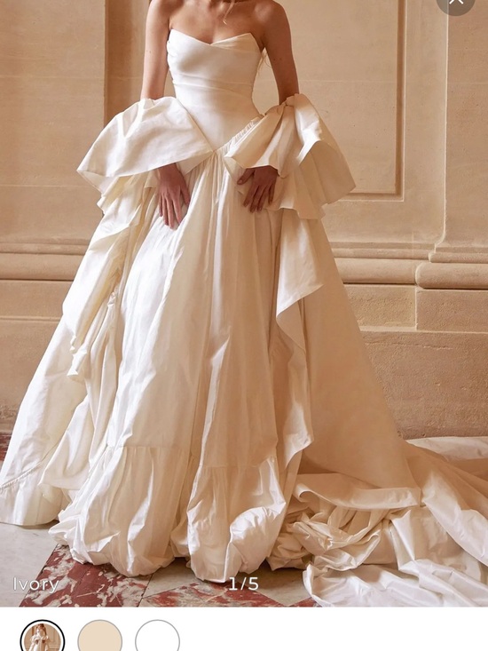 Missacc Dresses & Skirts - Ivory Strapless Ruffled Ball Gown Wedding Dress